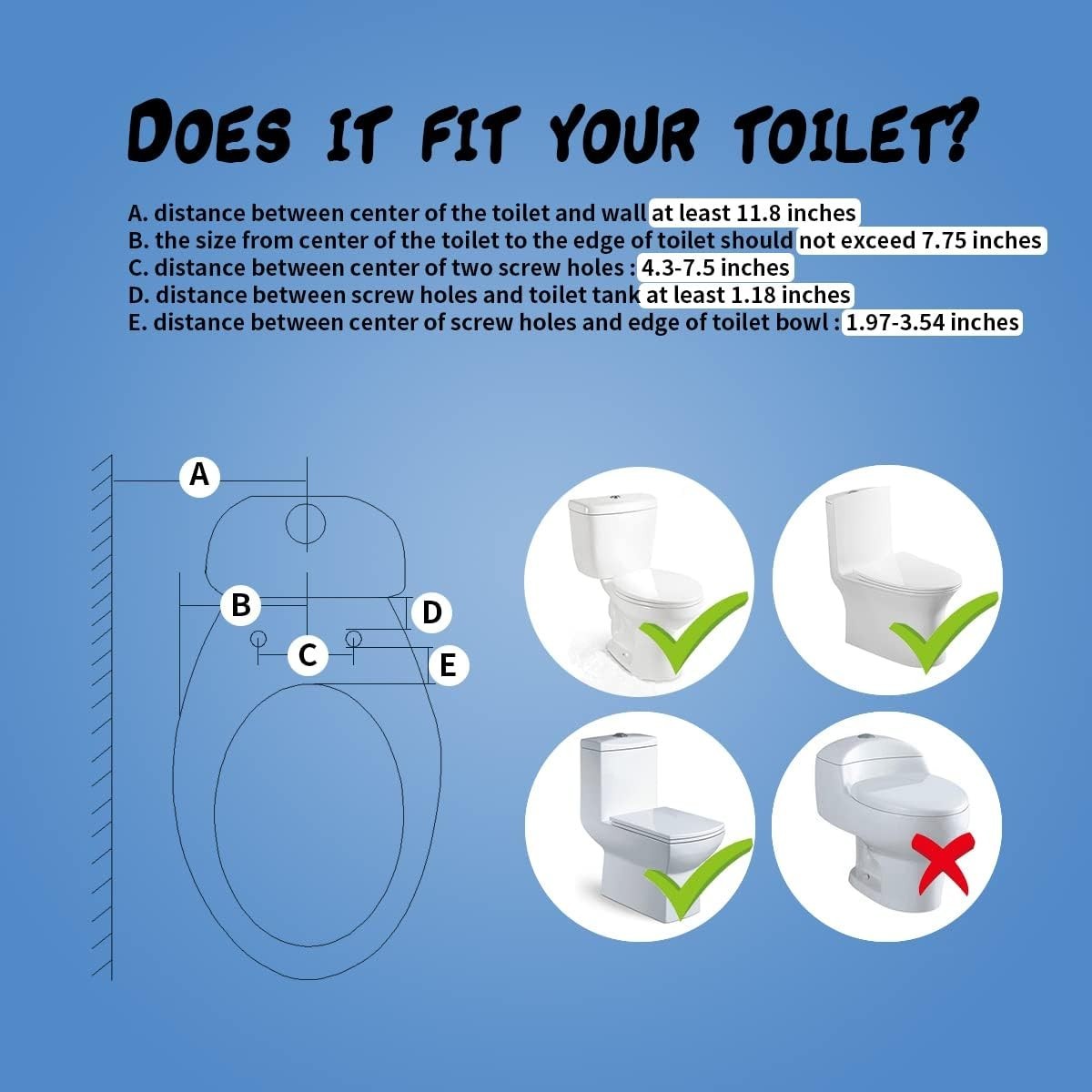 Toilet Rear End Bidet Attachment Wash Adjustable Fresh Water Spray, Dual Nozzles