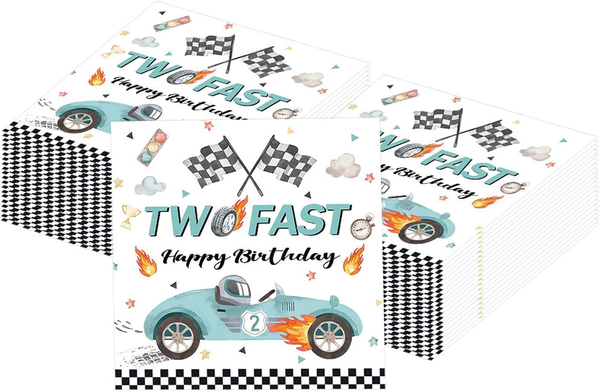 20 StüCk Racing Car Servietten 2. Geburtstag, 33X33Cm Cars Geburtstagsdeko 2 Jah-image