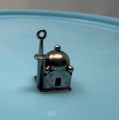 Vintage Sterling Silver Religious Dwelling Mosque Charm Pendant 3.4g