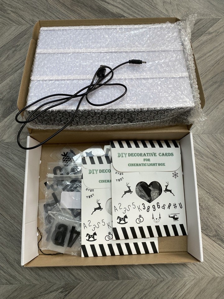 A4 Cinematic Light Box with Letters, Numbers, Symbols & Emojis, USB ...