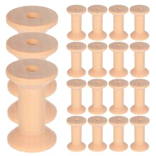 50 Pcs Wooden Spools for Crafts Ribbon Empty Jewelry Chain Cable