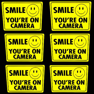 LOT 6 SMILE YOURE ON HOME SECURITY VIDEO CAMERA BURGLAR WARNING STICKER ...