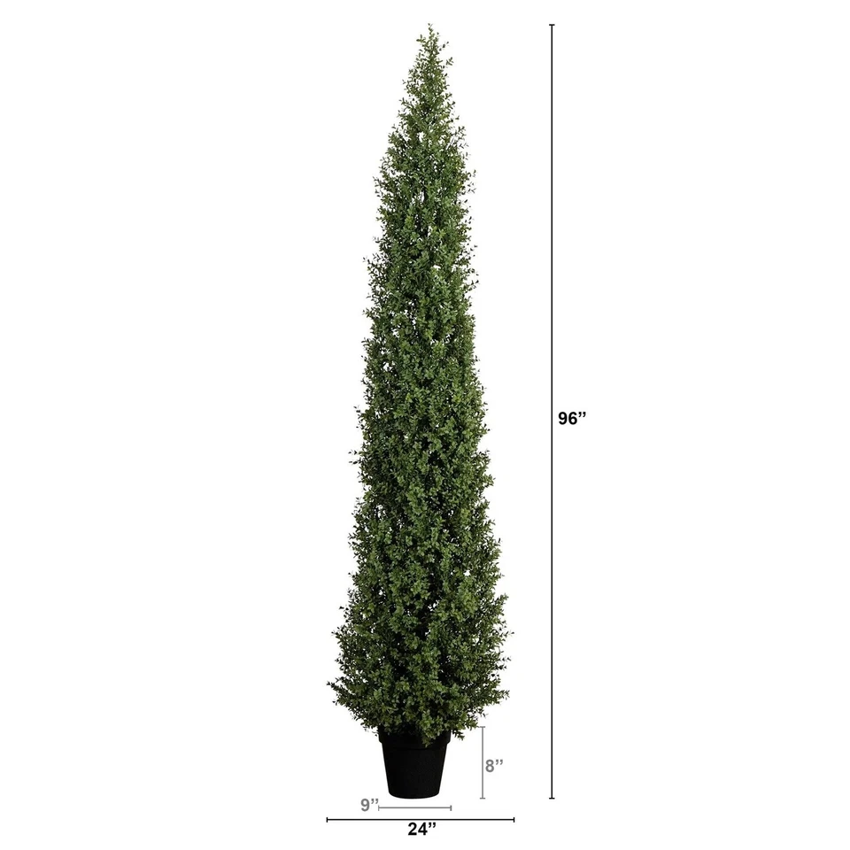 8’ Boxwood UV Resistant Artificial Topiary Tree (Indoor/Outdoor). Retail $279 - Image 4 of 4