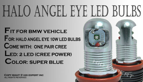 Fit BMW Canbus No Error Angel Eye E92 H8 HALO RING 10W LED Blue Light Bulbs M13 - Picture 2 of 4