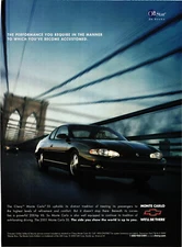 Chevy Monte Carlo Print Advert "The Performance You Require"
