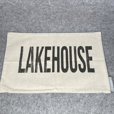 Lake House Pillowcase Rustic Natural Linen 11  x 17  Cabin Home So Vintage Chic