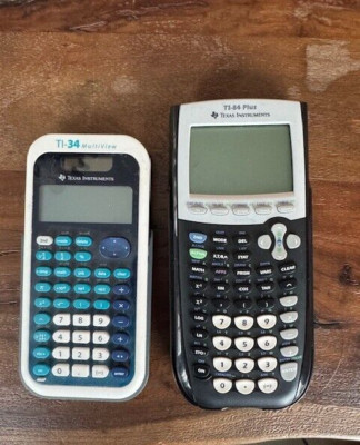 TEXAS INSTRUMENTS TI-84 PLUS GRAPHING CALCULATOR W/ COVER & T1-34 W ...