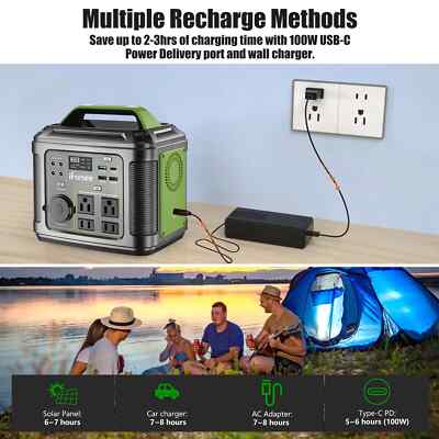 iFanze 300W Portable Power Station, 296Wh 80000mAh Outdoor Solar