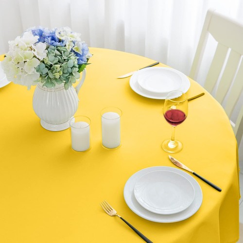 Round Waterproof Tablecloth Stain Resistant Washable Table Cloths Wrinkle Fre... - Picture 6 of 7