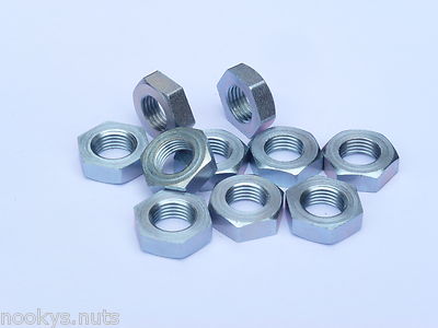 10 CEI BSCY Fahrrad Gewindemuttern 3/8 Halb / Sicherungsmuttern gebraucht BSA & Triumph (26 tpi)