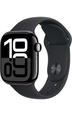 Apple Watch Series 10 (GPS 43mm Case) Smartwatch with Jet Black aluminum case