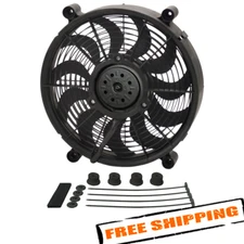 Derale 18214 14" H.O. Single RAD Pusher / Puller Fan with Standard Mount Kit