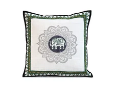 Indian Cotton Quilted Ombre Elephant Cushion Covers All Size Pillow Covers Throw