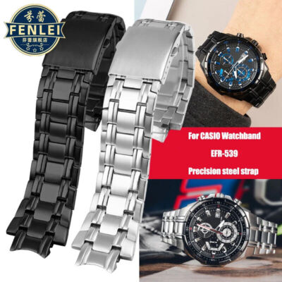 16mm Stainless Steel Watch Band Strap For Casio EDIFICE EFR-539 5345  Bracelet