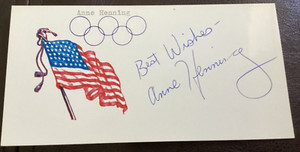 ANNE HENNING Autographed Signed 1972 Olympics Metalist Card SKATE Team FREESHIP