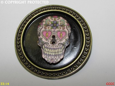Steampunk Gothic Brosche Anstecker Pin Sugar Skull Tag der Toten Día de Muertos #S1