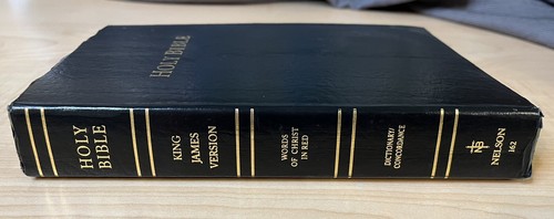 Holy Bible Dictionary Concordance Red Letter Edition King James Nelson 162 KJV - Foto 3 di 13