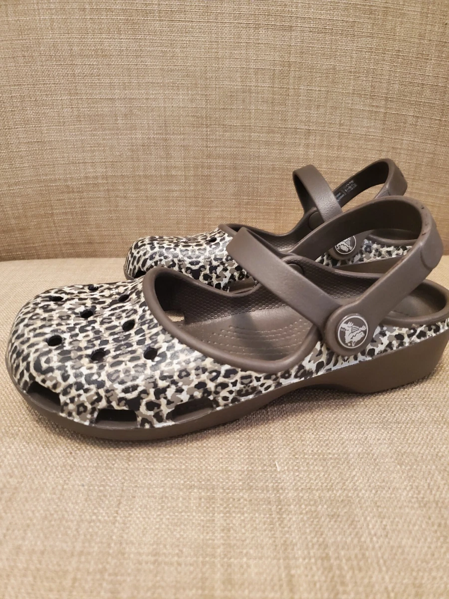 Croc Cheetah Print Shoe Ultra Light Water Friendly Sandals eBay
