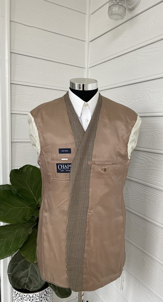 Chaps Ralph Lauren Mens Two Button Brown Blazer 100% Silk Chaps Ralph Lauren Mens Two Button Brown Blazer 100% Silk