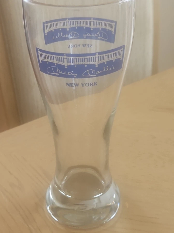 mickey mantle restaurant 8.5 inch glass mantle's yankees pint bar hall of fame - Image 2 of 2