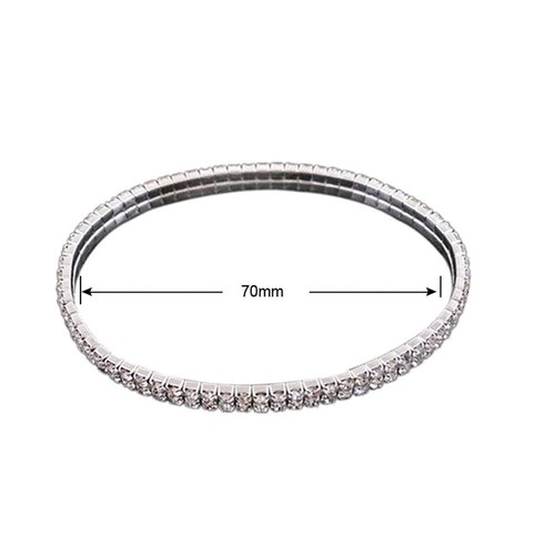 Sexy Silver Ankle Bracelet Stretchy 1 2 3 Rows Anklet Chain Diamante Rhinestones - Picture 5 of 14