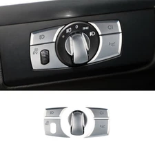 5pcs Silver Car Headlight Switch Button Cover Sticker For BMW X5 E70 X6 E71