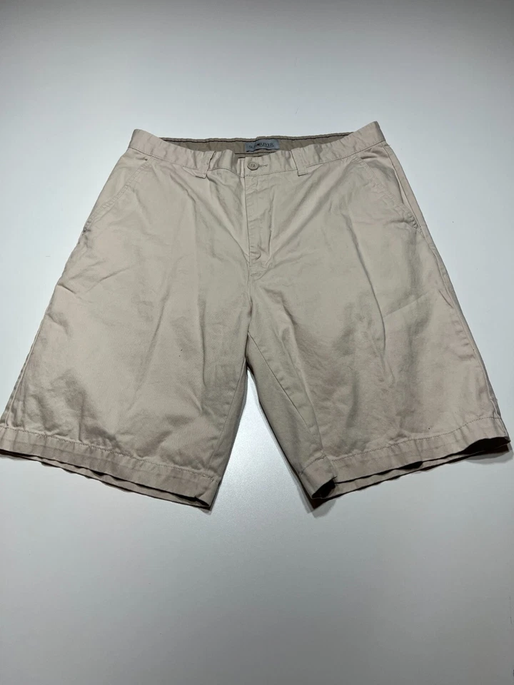 Pantalones Cortos Sun River Para Hombre Talla 34 Tostado Caqui Chino Frente Plano Informal Calce Regular Foto 2 de 4