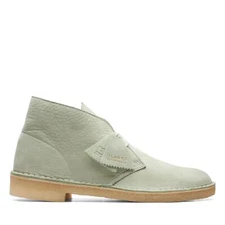 Clarks Originals Mens Desert Boot Green Leather Casual Chukka Boots Shoes