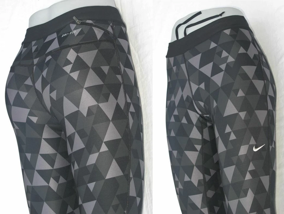 2 pares de calzas Nike ajustadas para correr entrenamiento para mujer talla S calzas cortas negras grises Foto 4 de 4