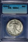 1944 S- ICG MS64+ WALKING LIBERTY HALF DOLLAR #B49840