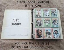 1978 Topps Football #361-528-YOUR CHOICE-$1.09 Flat Ship UPDATED 1/21/25