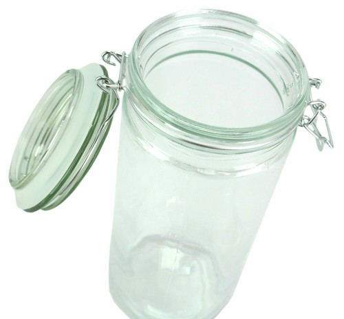 Lot of 16 Glass Storage Jars - Glass with Silicone Sealing Hinged Lids 4 Sizes - Picture 7 of 8