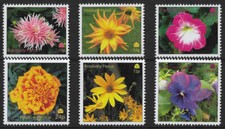 2019 Positively Postal u/m mnh Cinderella Flowers arti stamps x 6