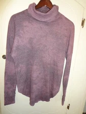 NWOT Michael Stars Waffle Turtleneck Top XS Variegated Plum Raglan Long Sleeves