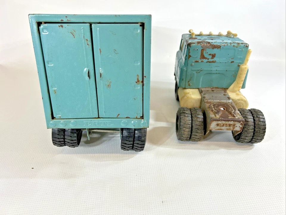 Semirremolque ERTL TOY vintage #3411 con remolque Sears Roebuck acero prensado años 60’s Foto 4 de 4