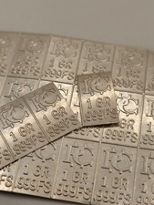 Mint Direct Investing (4) .999 Fine Silver 1 Grain Silver Bars Silver Bullion
