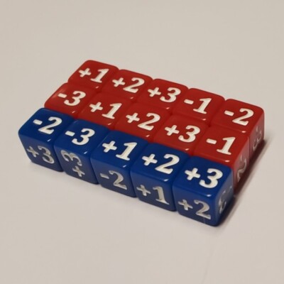 15x Modifier Base 10mm Dice Counter Set Red & Blue for Shadowverse: Evolve