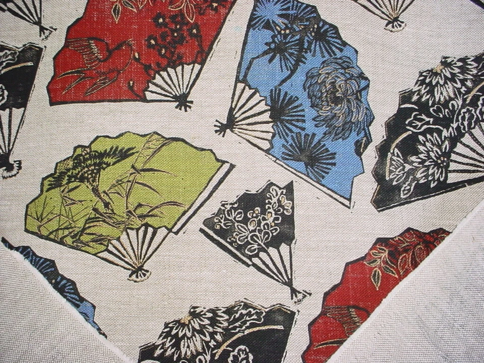 4Y GP & J Baker BR10312 Batik Fans Jewel Printed Linen Upholstery Fabric - Image 4 of 4