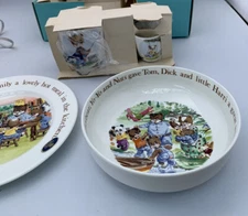 Teddley Bears of Pine Forest Nursery Ware Aynsley China Limited 1983 4 Piece Set