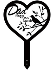 Grave Markers for Cemetery, Heart Bird Design Memorial Stakes, Easy Install