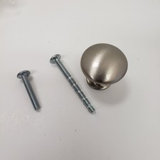 Lot of 30 New 1.25" Cabinet Drawer Knobs Hardware Round Pulls Brushed Nickel