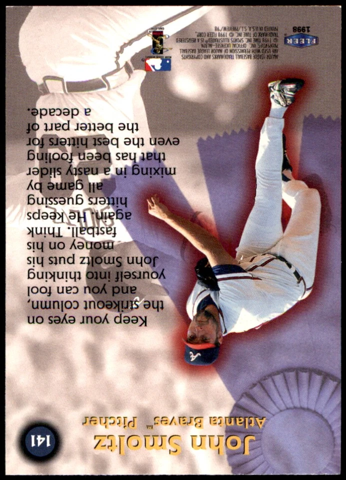 John Smoltz 1998 Sports Illustrated #141 Braves MLB READ FREE SHIP AutographDen - Image 2 of 2