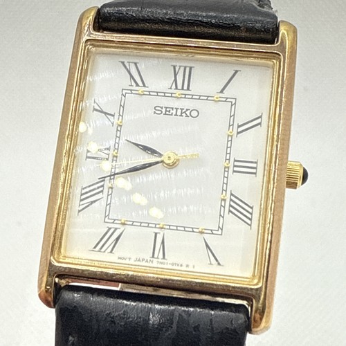 SEIKO Quartz Mens Thin Dress Watch 7N01-0EZ0 Original Leather Band NEW Battery - Picture 4 of 5