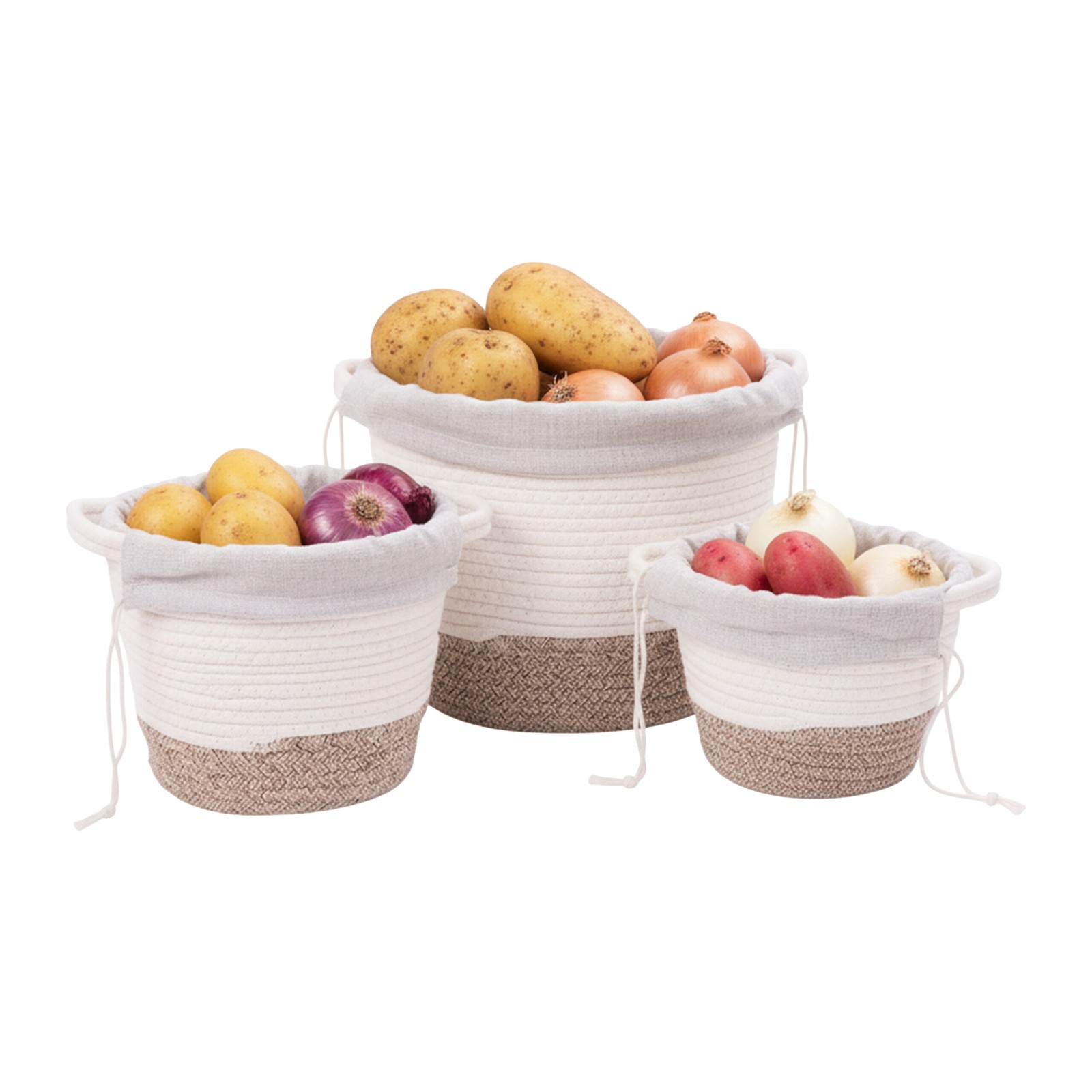 3x Cestas para patatas Cestas para cebollas Contenedores almacenar