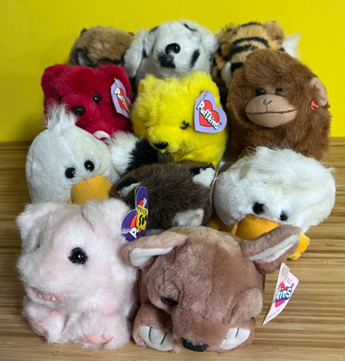 Lot of 11 Puffkins  1990's- bears ducks dogs tiger monkey pig raccoon chipmunk