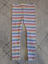 Tucker + Tate Girls Leggings Size 8 Rainbow Horizontal Stripes Cotton Stretch