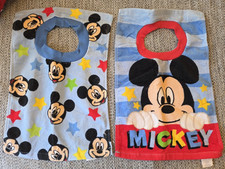 Disney Mickey Mouse Friends Baby Washcloths 2-Pack Blue/Red w/ Hanging Loop