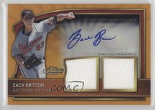 2011 Finest Orange Refractor Rookie Dual Relics 53/99 Zach Britton #83 Auto 2r5