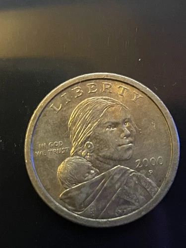 2000 P Sacagawea One Dollar Coin US Liberty Gold Native American