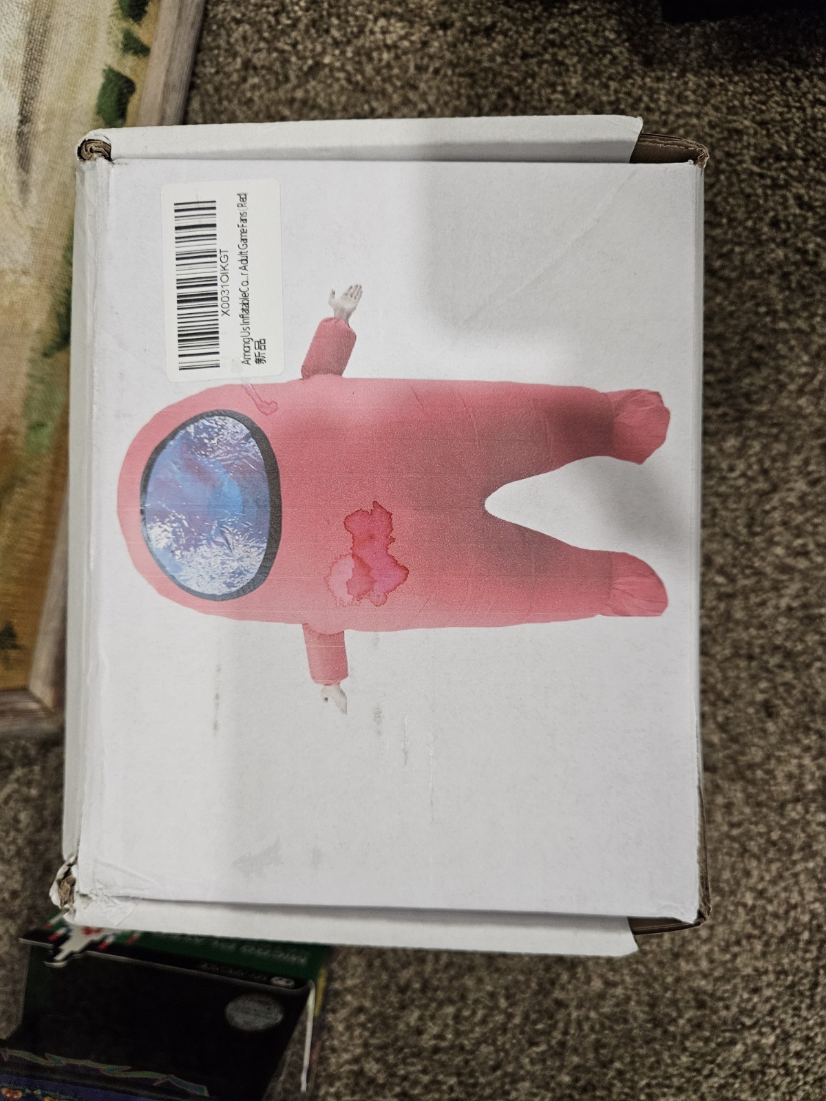 Disfraz Inflable Oficial Among Us Adulto Rosa Compañero de Tripulación Impostor Explotar NUEVO